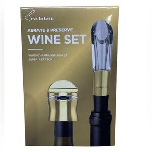 ❤️❤️LAST CHANCE ❤️❤️. Rabbit - Aerate & Preserve Wine set - Gold